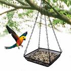 Hanging Bird Feeder Tray Metal Mesh Platform Durable Chains For Garden Porch