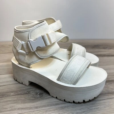 TEVA Size 7 Indio Jewell White Platform Sandals Ankle Wrap Buckle Womens Shoes - Image 1 of 4