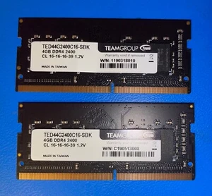 Team Group 8GB 2x4GB DDR4-2400 PC4-19200 CL14 Memory - TED44G2400C16BK - Picture 1 of 1