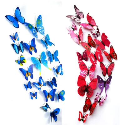 Butterfly Wall Stickers, 3D Metallic Art Decals Home Room Decorations Decor Kids - Image 1 of 4