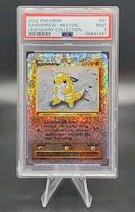 PSA 9 Mint Pokemon Sandshrew 91/110 Reverse Rev Holo Foil Legendary Collection - Picture 1 of 2