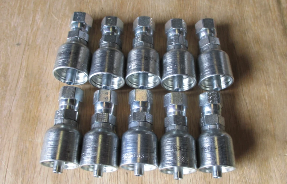 Оригинальные фитинги гидравлического шланга Parker 10643-4-4 FJIC ПРЯМЫЕ упаковка 10 шт. - Изображение 1 из 1