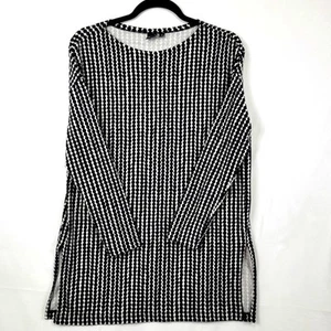 Uniqlo Marimekko Tunic Top Womens XS Black Circle Dots Long Sleeve Cotton - Picture 1 of 15