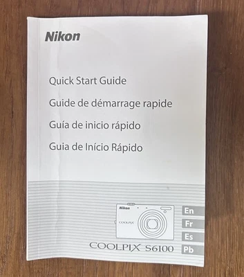 Nikon Coolpix S6100 Quick Start Guide User's Manual Original OEM Manual ONLY - Image 1 of 3