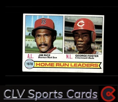 1978 Home Run Leaders (Jim Rice / George Foster) LL Topps Set-Break Poor CLV - Image 1 of 2