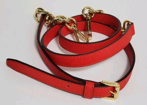 Tracolla Michael Kors catena oro rosso pelle saffiano nuova - Foto 1 di 8