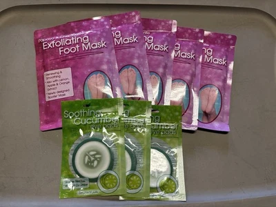 Mascarilla exfoliante para pies de papaya y manzanilla LOTE DE 5 y almohadillas para ojos de pepino lote de 3 Foto 1 de 4