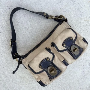 COACH Legacy 65th TurnRock Leather Shoulder Bag Women's Handbag Beige Vintage - Picture 1 of 24