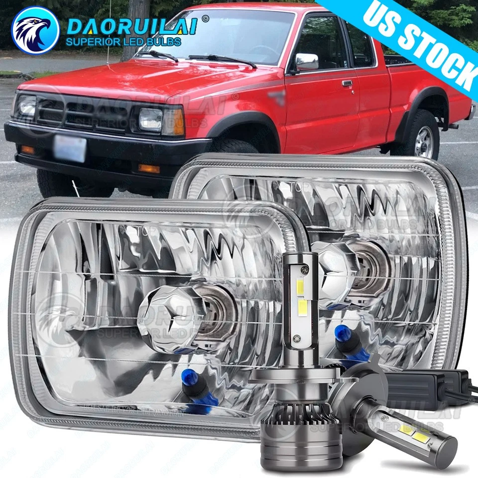 Par de faróis de LED 7x6" substituição H6054 para Nissan Pickup corpo rígido 1983-1997 - Imagem 1 de 4