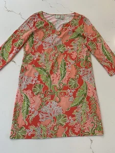 Caribbean Joe Women's Medium Dress Lightweight  Coral / Melon 100% Cotton - Picture 1 of 12