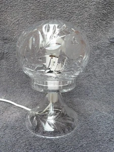 VINTAGE CUT GLASS TABLE LAMP ART DECO STYLE MUSHROOM LAMP FREE STANDING - Foto 1 di 17