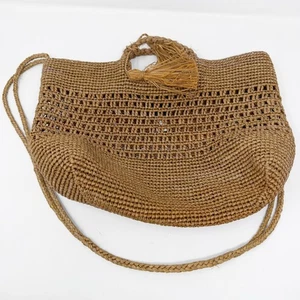 Maison N.H. Paris Brown Woven Wicker Crossbody Shoulder Bag Purse - Picture 1 of 5