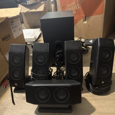 Logitech X-540 5.1 Surround Sound Speaker System With Subwoofer & Remote TESTED - Image 1 of 4