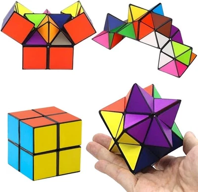 Star Cube Magic Set, 2 in 1 Cubo dell'Infinito Colorato, Ansia da Stress...  - Immagine 1 di 4