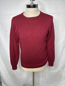 J Crew Cashmere Sweater Mens S Burgundy Crew Neck Preppy Old Money Maroon - Picture 1 of 5