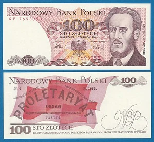 Poland 100 Zlotych P 143 e 1986 UNC Polska (P-143e) - Picture 1 of 1