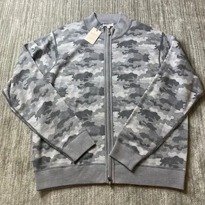 Peter Millar Alpine Cardigan XL Gale Camo Merino Wool Reversible Full Zip $350 - Picture 1 of 13