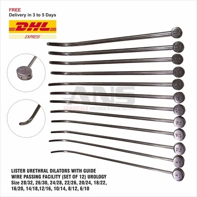 Уретральные расширители ANS с проходящим средством Guidewire (набор из 12) для урологии - Изображение 1 из 4