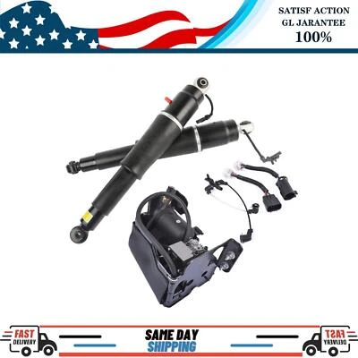 Rear Shock Absorbers + Air Compressor Pump Set for Escalade Suburban Tahoe Yukon - Image 1 of 4