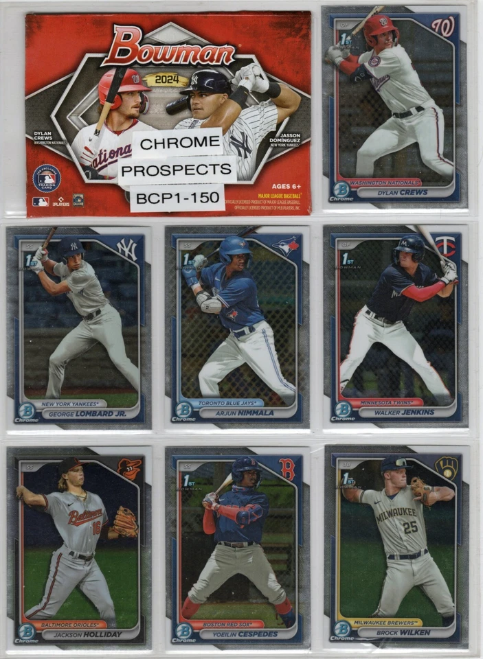 2024 Bowman Chrome Prospects SINGLES BCP-1-150 *U-PICK - COMPLETE YOUR SET* - Image 1 of 1