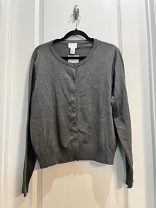 NUEVO CON ETIQUETAS H&M Gris CÁRDIGAN SUÉTER ABOTONADO Cuello Redondo Manga Larga XL Largo 23” - Imagen 1 de 7