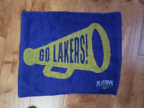 LA Lakers 2023 Playoff Game 4 Stadium Rally Towel vs Warriors — purple / LeBron Cover