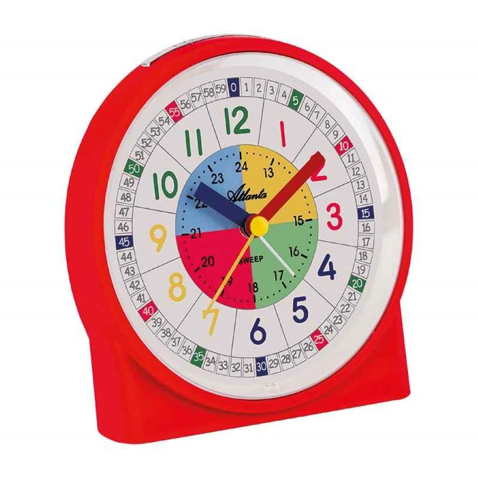 Atlanta Analógico Despertador Niños Cuarzo Rojo Plástico Función Despertador - Imagen 1 de 1