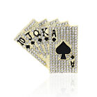 Art Deco Style Enamel Crystal Poker Straight Flush Brooch Badge Pin Gift