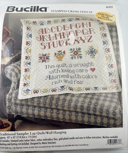 Bucilla Traditional Sampler Lap Quilt Wall Hanging 1997 #41777 Cross Stitch - Picture 1 of 10