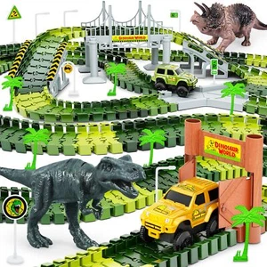 Dinosaur Tracks, 185 PCS Create A Dinosaur World Road Race for Kids Boys Toys Fl - Picture 1 of 7