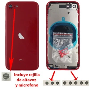 Chasis tapa iPhone SE 2020 ROJO tapa trasera (INCLUYE rejillas) (CON LOGO).24h - Imagen 1 de 1