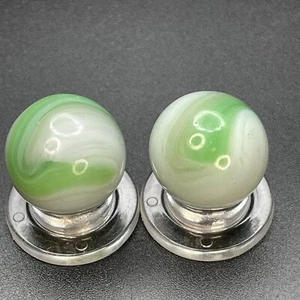 Akro Same Run? UV Active Dirty Green & Gray Corkscrew Marbles Vintage Marbles - Picture 1 of 12
