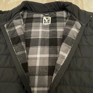 Voyager PUFFER Jacket BLACK Mens Polar Fleece Quilted Lined XL Water Resistant - Picture 1 of 17