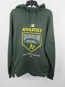 MAJESTIC ATHLETICS MLB Oakland As Hoodie Sweatshirt Men M Green Collar Baseball - Picture 1 of 12
