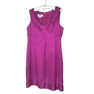 Vestido recto Donna Ricco New York talla 14 rosa magenta seda sin mangas  Foto 1 de 4