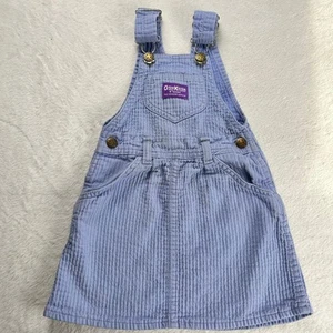 Oshkosh B’gosh Vintage Girls Purple ribbed Overall Dress Size 4 Vestbak - Picture 1 of 6