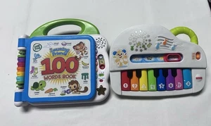 Leap Frog Learning Book 100 Words English Espanol Bilingual Piano Toys Lot Of 2 - Picture 1 of 16
