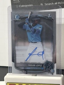 2025 Bowman Chrome Fabian Lopez #cpa-fl AUTO 1st Bowman Marlins - Picture 1 of 2
