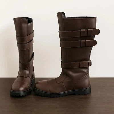 Botas de Cosplay Anakin Skywalker | Zapatos Jedi de Cuero Marrón Foto 1 de 4