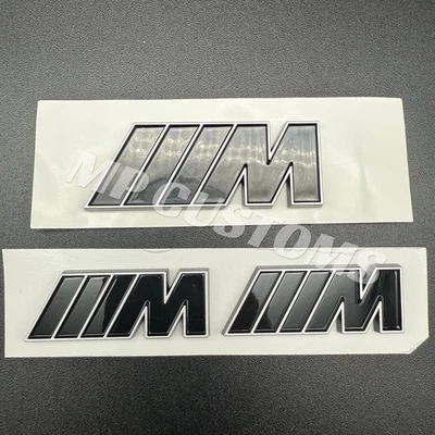 Black & Silver M badge With  2 X Wing Badges Fits BMW M Sport - Image 1 of 2