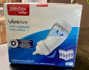 Playtex Baby 5 Pack 9oz VentAire Bottles Bubble Free Angled Naturalatch - Picture 1 of 4