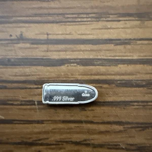 1 grammo .999 lingotto argento puro fine design proiettile... - Foto 1 di 2