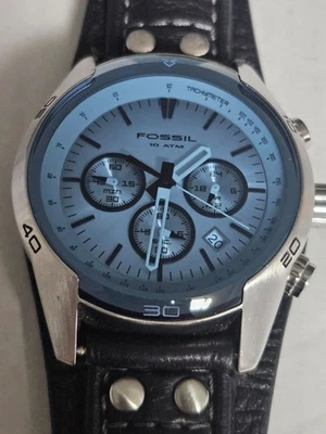 Used Fossil CH2564 Men's Coachman Quartz Stainless Steel Black Cuff Watch 45mm - Image 1 of 4