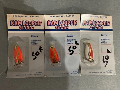 3 colheres vintage Acme Kamlooper, fabricadas nos EUA, na embalagem original fechada - Imagem 1 de 2