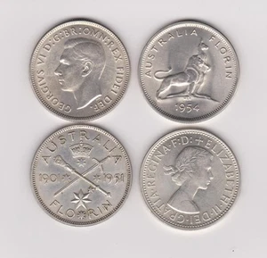 1951 & 1954 COMMEMORATIVE AUSTRALIAN SILVER FLORINS COIN ( UNCIRCULATED ) - Picture 1 of 1