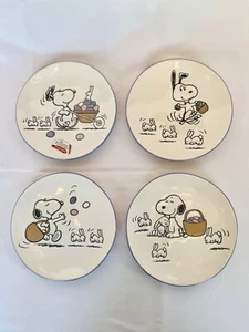 Peanuts Snoopy Easter Bunny Appetizer Plates Set of 4 - Picture 1 of 7