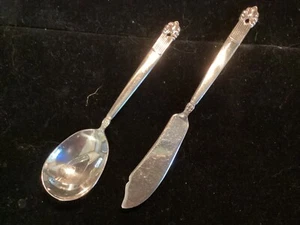 'ASTRID” - by NATIONAL SILVER -  SUGAR SPOON & MASTER BUTTER KNIFE - FREE SHIP - - Picture 1 of 4
