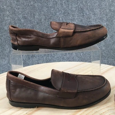 ZARA Shoes Youth 34 Boys Janie And Jack Slip On Penny Moc Loafer Brown Leather - Image 1 of 4