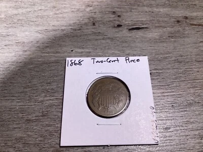 1868 Two Cent Piece US Copper Coin TK092623 40tk - Image 1 of 4