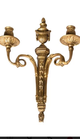 Regency Style Bronze Candle Sconces Cover